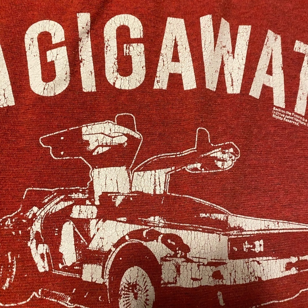 Red back to the future 1.21 Gigawatts graphic top shirt medium - Picture 2 of 4